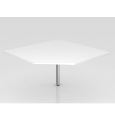 Verkettungspl.trapez f&uuml;r STF eckig Wei&szlig;Silb.