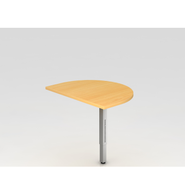 Anbautisch mit STF eckig 60x80cm BucheSilb.