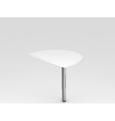 Anbautisch mit STF eckig 60x80cm Wei&szlig;Silb.