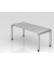 Schreibtisch VJS, manuell h&ouml;henverstellbar, 76cm (H), 180x80cm (BxT), grau / silber
