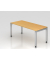 Schreibtisch VJS, manuell h&ouml;henverstellbar, 76cm (H), 180x80cm (BxT), buche / silber