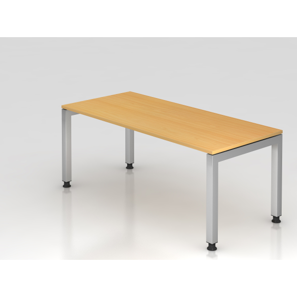 4032062157053 - HAMMERBACHER JS19 höhenverstellbarer Schreibtisch buche rechteckig 4-Fuß-Gestell silber 1800 x 800 cm