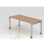 Schreibtisch U-Fu&szlig; eckig 180x80cm Nussbaum