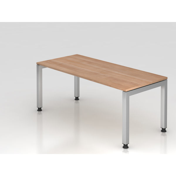 4032062157060 - Schreibtisch VJS manuell höhenverstellbar 76cm (H) 180x80cm (BxT) Nussbaum   silber 4032062157060 Hammerbacher