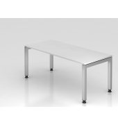 Schreibtisch U-Fu&szlig; eckig 180x80cm Wei&szlig;