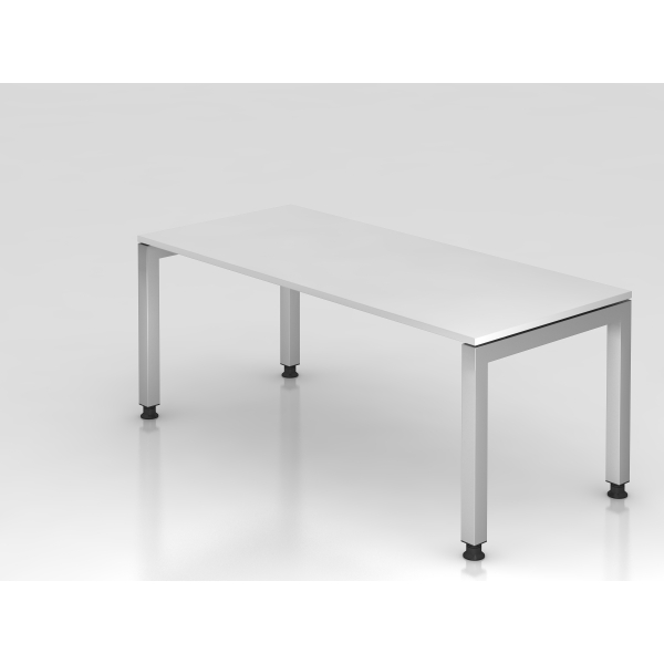 4032062157077 - Schreibtisch VJS manuell höhenverstellbar 76cm (H) 180x80cm (BxT) Weiß   silber 4032062157077 Hammerbacher