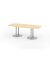 Konferenztisch K-Serie, , 220x103cm (BxT), 8 Personen, Tonnenform, ahorn / silber