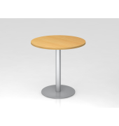 Besprechungstisch STF, 74,5cm (H), 80x80cm (BxT), rund, buche / silber