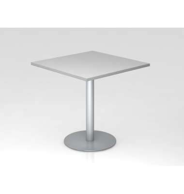 Besprechungstisch STF, 74,5cm (H), 80x80cm (BxT), quadratisch, grau / silber