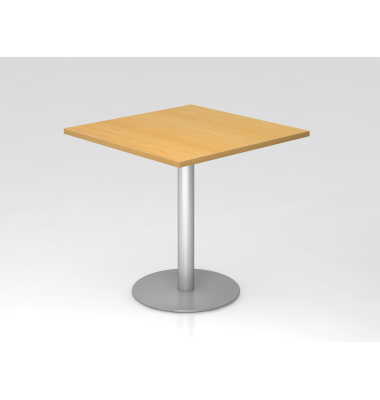 Besprechungstisch STF, 74,5cm (H), 80x80cm (BxT), quadratisch, buche / silber