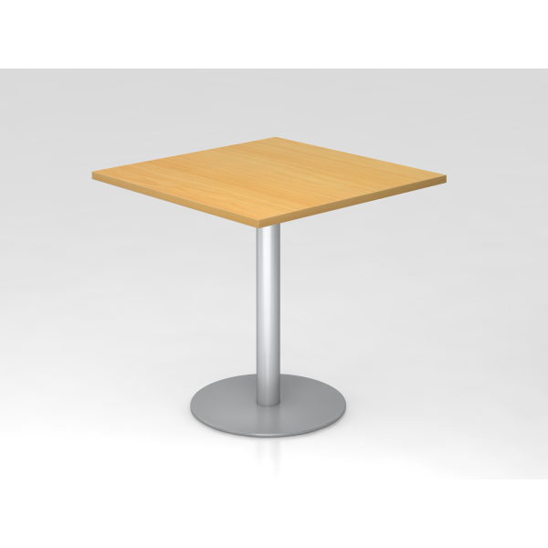 4032062157312 - Besprechungstisch LxB 800 x 800 mm 755 mm hoch Gestell silber Platte Buche-Dekor kaiserkraft