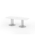 Konferenztisch K-Serie, , 220x103cm (BxT), 8 Personen, Tonnenform, wei&szlig; / silber