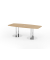 Konferenztisch K-Serie, , 220x103cm (BxT), 8 Personen, Tonnenform, eiche / chrom