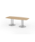 Konferenztisch K-Serie, , 220x103cm (BxT), 8 Personen, Tonnenform, eiche / silber