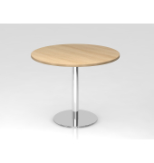 Besprechungstisch STF, 74,5cm (H), 100x100cm (BxT), rund, eiche / chrom