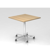 Sitz-Steh-Schreibtisch VST, mechanisch h&ouml;henverstellbar, 80x80cm (BxT), eiche / chrom
