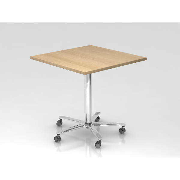 4032062162637 - Sitz-Steh-Schreibtisch VST mechanisch höhenverstellbar 80x80cm (BxT) Eiche   chrom 4032062162637 Hammerbacher