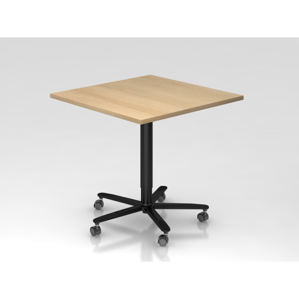 4032062162644 - Sitz-Steh-Schreibtisch VST mechanisch höhenverstellbar 80x80cm (BxT) Eiche   schwarz 4032062162644 Hammerbacher