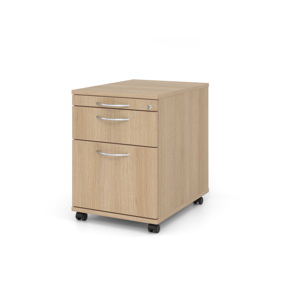 4032062162965 - PRO SIGNA AC20 BM - Rollcontainer Holz Eiche mit Hängeregistratur Bogengriff Metall