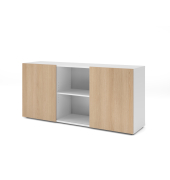 Sideboard 2OH mit Schiebet&uuml;ren Wei&szlig;Eiche