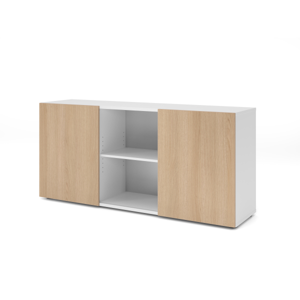 4032062163009 - Schiebetürenschrank Spanplatte 1 Fachboden 1600 x 420 x 748 mm Braun Weiß