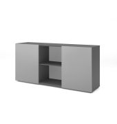 Sideboard 2OH mit Schiebet&uuml;ren GraphitSilb.