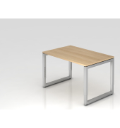 Schreibtisch VRS, manuell h&ouml;henverstellbar, 85cm (H), 120x80cm (BxT), eiche / silber