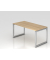 Schreibtisch VRS, manuell h&ouml;henverstellbar, 85cm (H), 160x80cm (BxT), eiche / silber