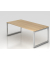 Schreibtisch VRS, manuell h&ouml;henverstellbar, 85cm (H), 200x100cm (BxT), eiche / silber