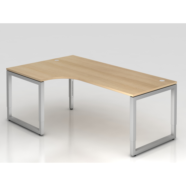 4032062163092 - Schreibtisch VRS manuell höhenverstellbar 85cm (H) 200x120cm (BxT) Eiche   silber 4032062163092 Hammerbacher