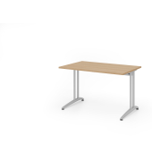 Schreibtisch VBS, 74cm (H), 120x80cm (BxT), eiche / silber