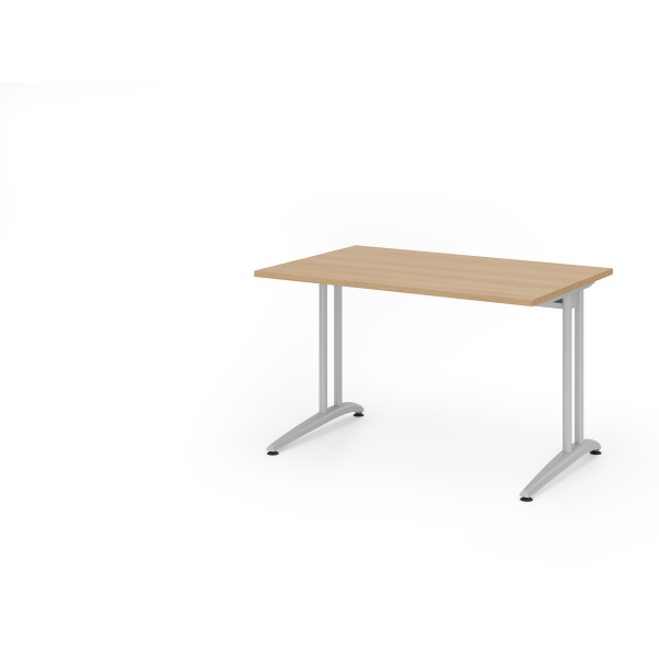4032062163160 - HAMMERBACHER BS12 Schreibtisch eiche rechteckig C-Fuß-Gestell silber 1200 x 800 cm