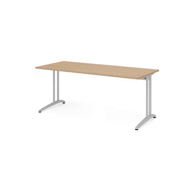 4032062163191 - HAMMERBACHER BS19 Schreibtisch eiche rechteckig C-Fuß-Gestell silber 1800 x 800 cm