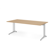 Schreibtisch VBS, 74cm (H), 200x100cm (BxT), eiche / silber