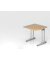 Schreibtisch C-Fu&szlig; 80x80cm EicheSilber