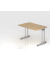 Schreibtisch C-Fu&szlig; 120x80cm EicheSilber