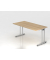 Schreibtisch C-Fu&szlig; 160x80cm EicheSilber