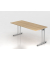 Schreibtisch C-Fu&szlig; 180x80cm EicheSilber
