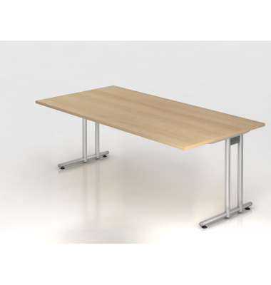 Schreibtisch VNS, 74cm (H), 200x100cm (BxT), eiche / silber