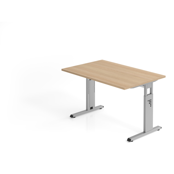 4032062164136 - Schreibtisch VOS manuell höhenverstellbar 85cm (H) 120x80cm (BxT) Eiche   silber 4032062164136 Hammerbacher
