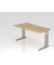 Schreibtisch VUS, manuell h&ouml;henverstellbar, 86cm (H), 160x80cm (BxT), eiche / silber