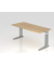 Schreibtisch VUS, manuell h&ouml;henverstellbar, 86cm (H), 180x80cm (BxT), eiche / silber