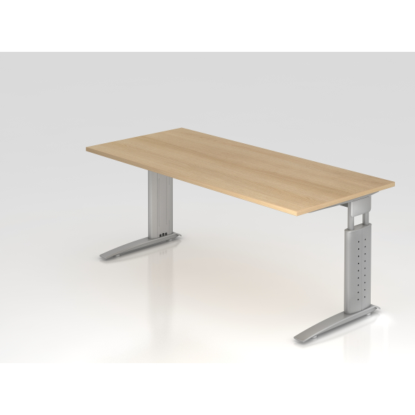 4032062164686 - Schreibtisch VUS manuell höhenverstellbar 86cm (H) 180x80cm (BxT) Eiche   silber 4032062164686 Hammerbacher
