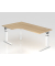 Schreibtisch VUS, manuell h&ouml;henverstellbar, 86cm (H), 200x120cm (BxT), eiche / wei&szlig;