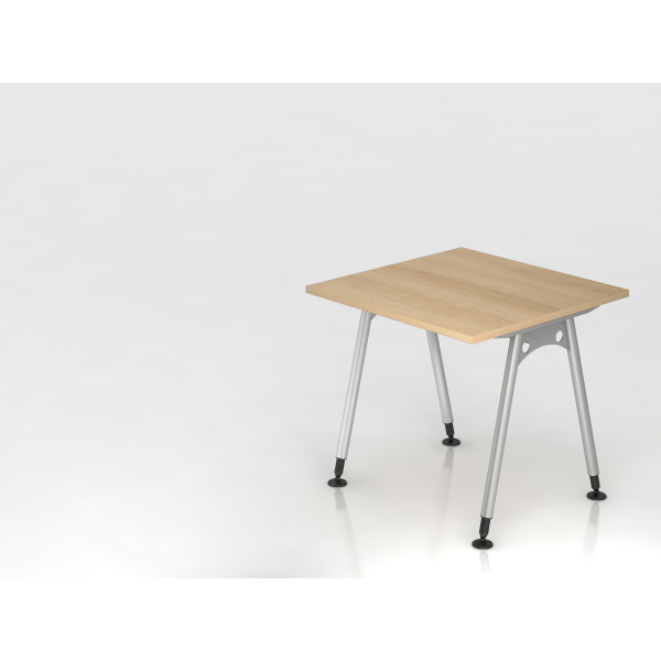 4032062164785 - Schreibtisch VAS manuell höhenverstellbar 76cm (H) 80x80cm (BxT) Eiche   silber 4032062164785 Hammerbacher