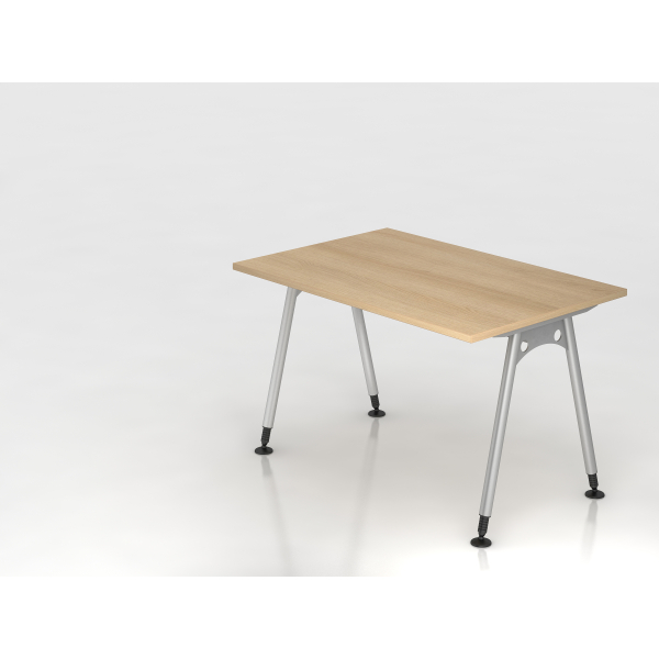 4032062164792 - Schreibtisch VAS manuell höhenverstellbar 76cm (H) 120x80cm (BxT) Eiche   silber 4032062164792 Hammerbacher