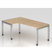 Winkeltisch U-Fu&szlig; eckig 200x120cm 90&deg;Eiche