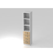 Regal 5OH, 4 Sch&uuml;be,SO-Bl. CE Wei&szlig;Eiche