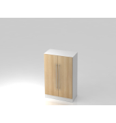 Fl&uuml;gelt&uuml;renschrank V7 V7550/W/E/RE, 3 OH, wei&szlig;/eiche, 80x127x42cm (BxHxT)
