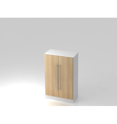 Fl&uuml;gelt&uuml;renschrank V7 V7550/W/E/RE, 3 OH, wei&szlig;/eiche, 80x127x42cm (BxHxT)